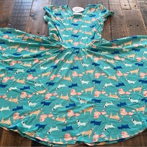 Dot Dot Smile size 3/4, 5/6 or 8/10 girls Cap sleeve twirl dress new dogs